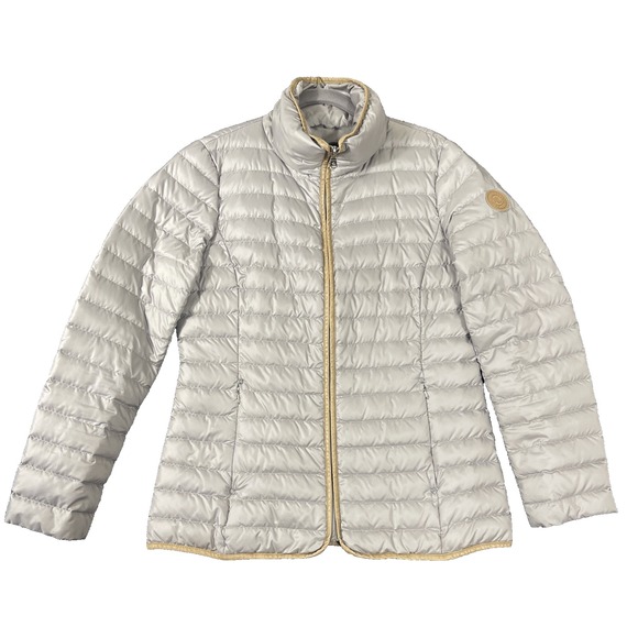 Ralph Lauren Lightweight Puffer Jacket Quilted Coat Gray Silver Down/Poly Filled - Picture 1 of 11